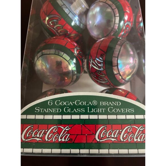 Coca-Cola Stained Glass Light Covers 6-Pack By Cavanagh Christmas Collectibles - Picture 7 of 7